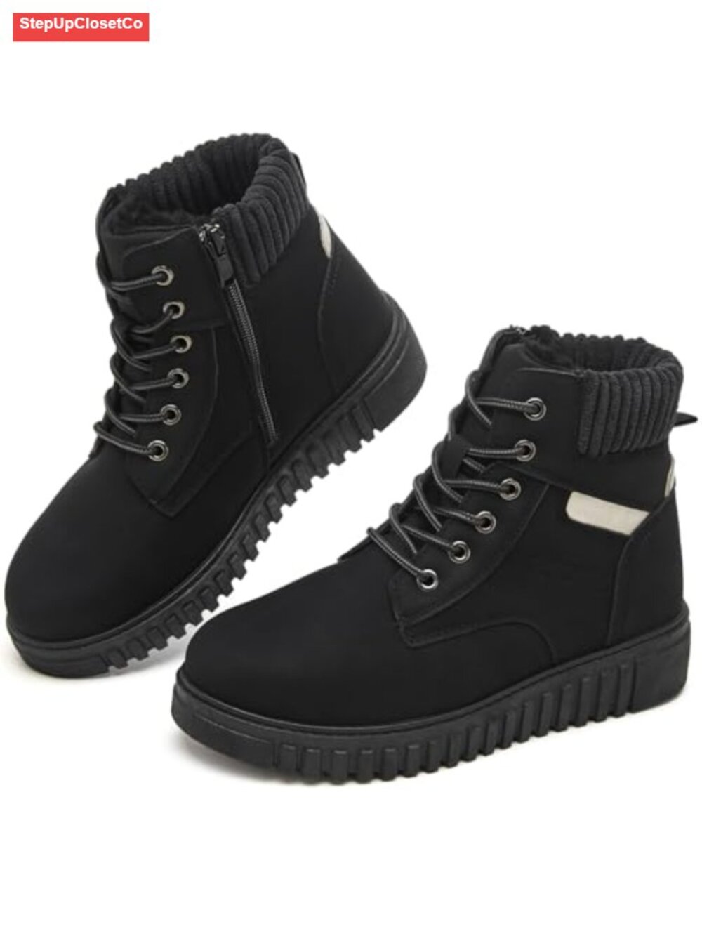 Waterproof Faux Leather Ankle Boots Combat Hiking Outdoor Work